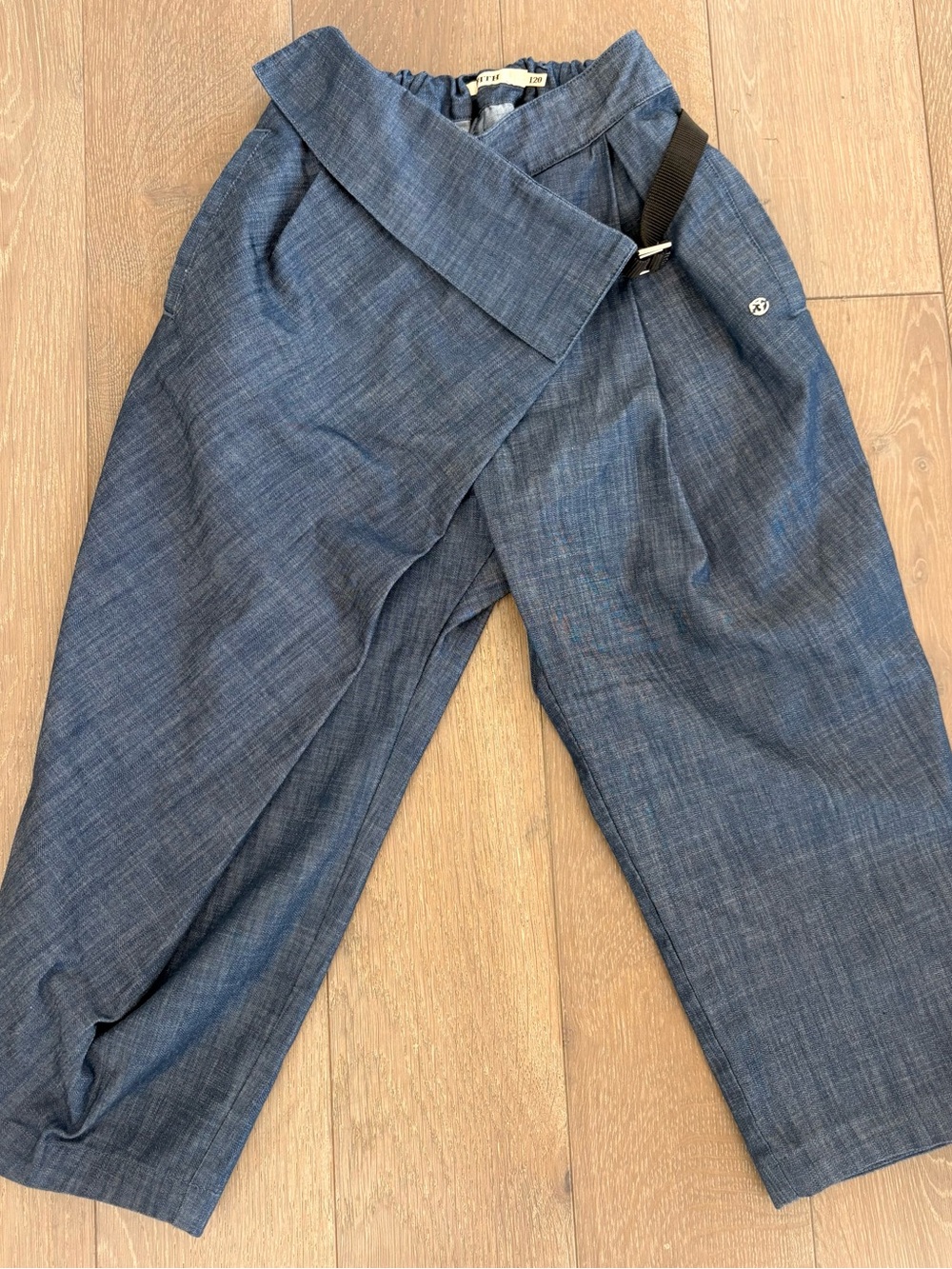 FITH Kids Blue Asymmetric Wrap-Front Trousers